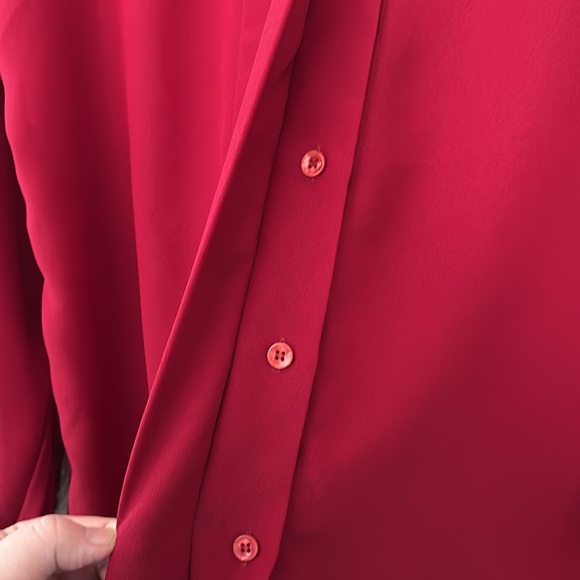 VTG Women’s OSCAR DE LA RENTA Polyester Top Womens Clergy Chef Fashion 6 Red - Picture 3 of 10
